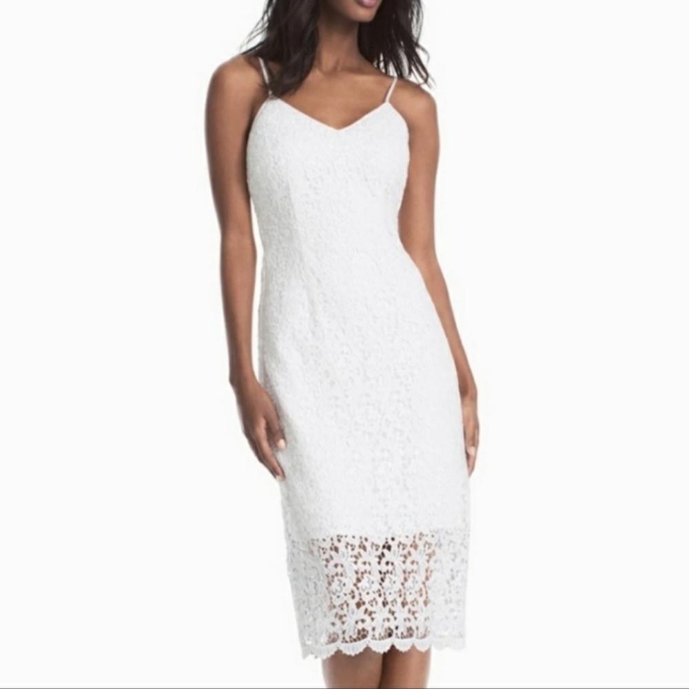 WHBM NWOT Lace Slip Dress White